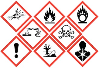 Control of Substances Hazardous to Health (COSHH). Free COSHH Risk Assessment template included on TAM. CLP images for the new Globally Harmonised System of Classification and Labelling of Chemicals (GHS).