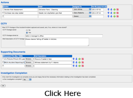 Accident Reporting Software:  In addition to being able to note down your findings and recommendations as part of your Accident Investigation, you will also be able to create specific Actions, which TAM will track for you until completion.  You can also upload documents on TAM to support your Accident Investigation to ensure you have everything in one secure place.