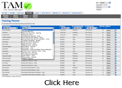 By using TAM's Safe Systems of Work template, you can easily identify outstanding training requirements, view training history and, if you are an authorised Instructor, record training that has been carried out. The filters allow you to sort by; employee, Safe System of Work training course etc. TAM will also provide you with Safe System of Work examples that you can amend to suit your needs.