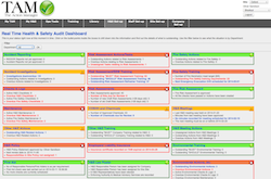 The Real Time Health and Safety Audit dashboard provides a compliance overview and highlights areas where you still have work to do.